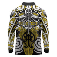 Personalised Maori Ngati Whatua Long Sleeve Polo Shirt Silver Fern Kowhaiwhai Art LT01 - Polynesian Pride