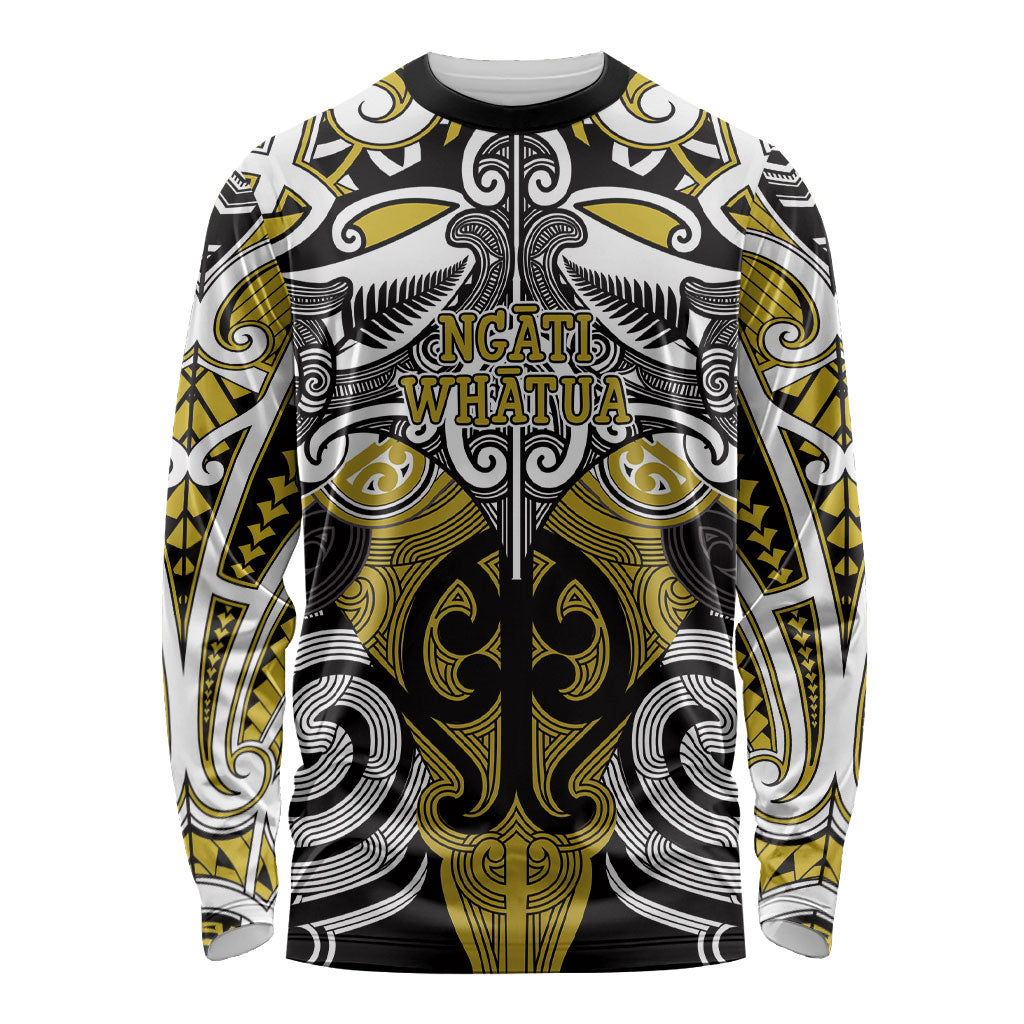 Personalised Maori Ngati Whatua Long Sleeve Shirt Silver Fern Kowhaiwhai Art LT01 Unisex Yellow - Polynesian Pride