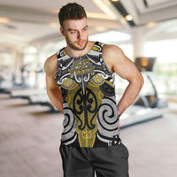 Personalised Maori Ngati Whatua Men Tank Top Silver Fern Kowhaiwhai Art LT01 Yellow - Polynesian Pride