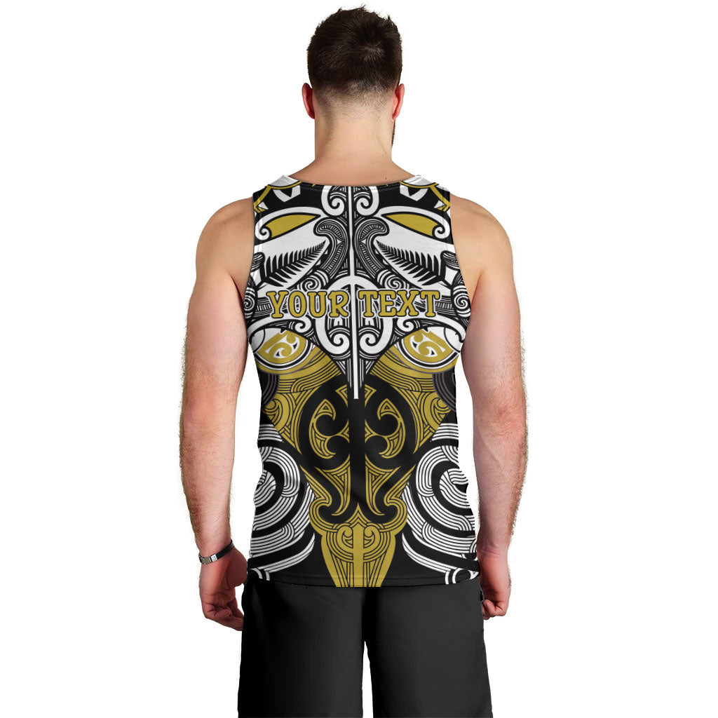 Personalised Maori Ngati Whatua Men Tank Top Silver Fern Kowhaiwhai Art LT01 - Polynesian Pride