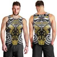 Personalised Maori Ngati Whatua Men Tank Top Silver Fern Kowhaiwhai Art LT01 - Polynesian Pride