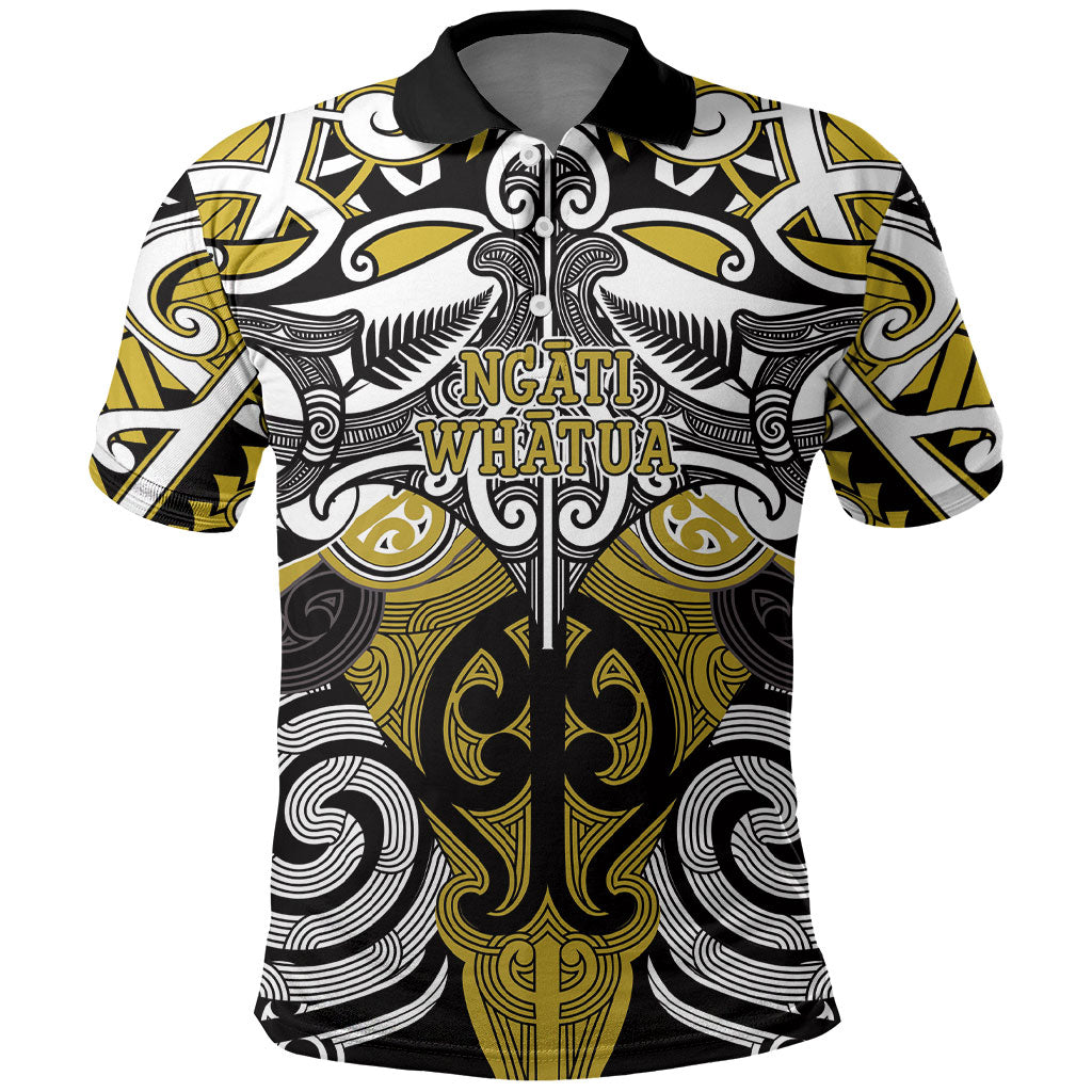 Personalised Maori Ngati Whatua Polo Shirt Silver Fern Kowhaiwhai Art LT01 Yellow - Polynesian Pride