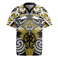 Personalised Maori Ngati Whatua Rugby Jersey Silver Fern Kowhaiwhai Art LT01 Yellow - Polynesian Pride