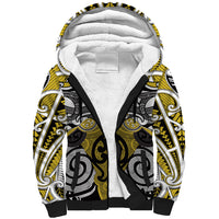 Personalised Maori Ngati Whatua Sherpa Hoodie Silver Fern Kowhaiwhai Art LT01 Unisex Yellow - Polynesian Pride