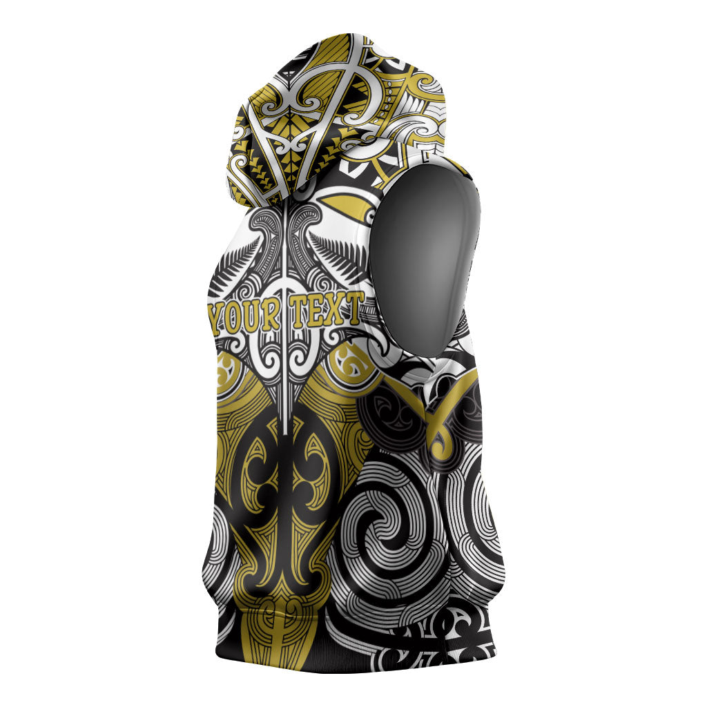 Personalised Maori Ngati Whatua Sleeveless Hoodie Silver Fern Kowhaiwhai Art LT01 - Polynesian Pride