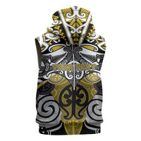 Personalised Maori Ngati Whatua Sleeveless Zip Hoodie Silver Fern Kowhaiwhai Art LT01 - Polynesian Pride