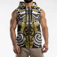 Personalised Maori Ngati Whatua Sleeveless Zip Hoodie Silver Fern Kowhaiwhai Art LT01 - Polynesian Pride