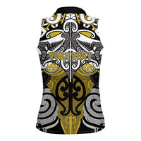 Personalised Maori Ngati Whatua Women Sleeveless Polo Shirt Silver Fern Kowhaiwhai Art LT01 - Polynesian Pride