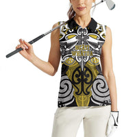Personalised Maori Ngati Whatua Women Sleeveless Polo Shirt Silver Fern Kowhaiwhai Art LT01 - Polynesian Pride