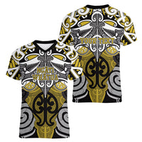 Personalised Maori Ngati Whatua Women V-Neck T-Shirt Silver Fern Kowhaiwhai Art LT01 - Polynesian Pride