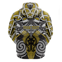 Personalised Maori Ngati Whatua Zip Hoodie Silver Fern Kowhaiwhai Art LT01 - Polynesian Pride
