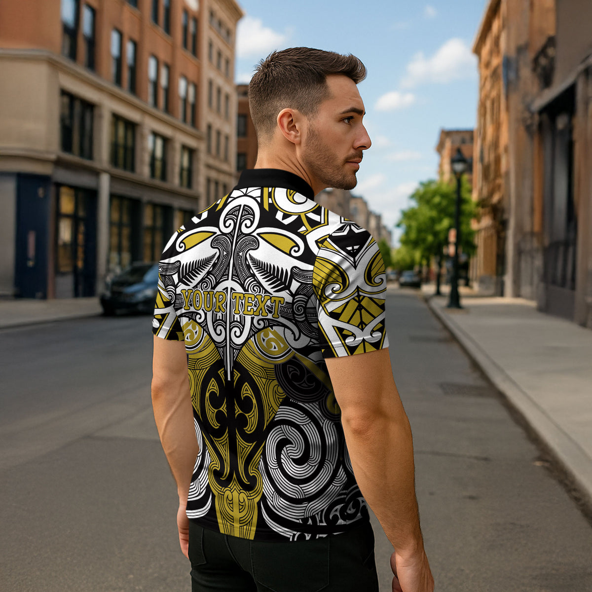 Personalised Maori Ngati Whatua Zipper Polo Shirt Silver Fern Kowhaiwhai Art LT01 - Polynesian Pride