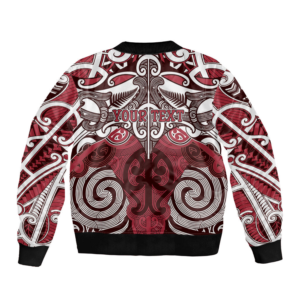 Personalised Maori Te Arawa Bomber Jacket Silver Fern Kowhaiwhai Art LT01 - Polynesian Pride