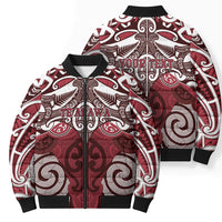 Personalised Maori Te Arawa Bomber Puffer Jacket Silver Fern Kowhaiwhai Art LT01 - Polynesian Pride