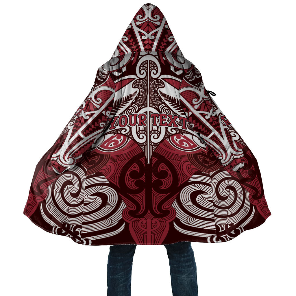 Personalised Maori Te Arawa Cloak Silver Fern Kowhaiwhai Art LT01 Unisex Red - Polynesian Pride