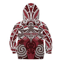 Personalised Maori Te Arawa Kid Hoodie Silver Fern Kowhaiwhai Art LT01 - Polynesian Pride