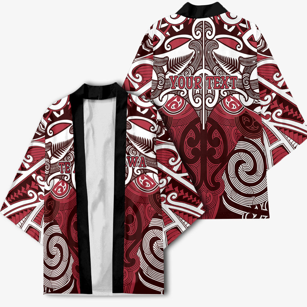 Personalised Maori Te Arawa Kimono Silver Fern Kowhaiwhai Art LT01 - Polynesian Pride