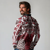 Personalised Maori Te Arawa Long Sleeve Polo Shirt Silver Fern Kowhaiwhai Art LT01 - Polynesian Pride