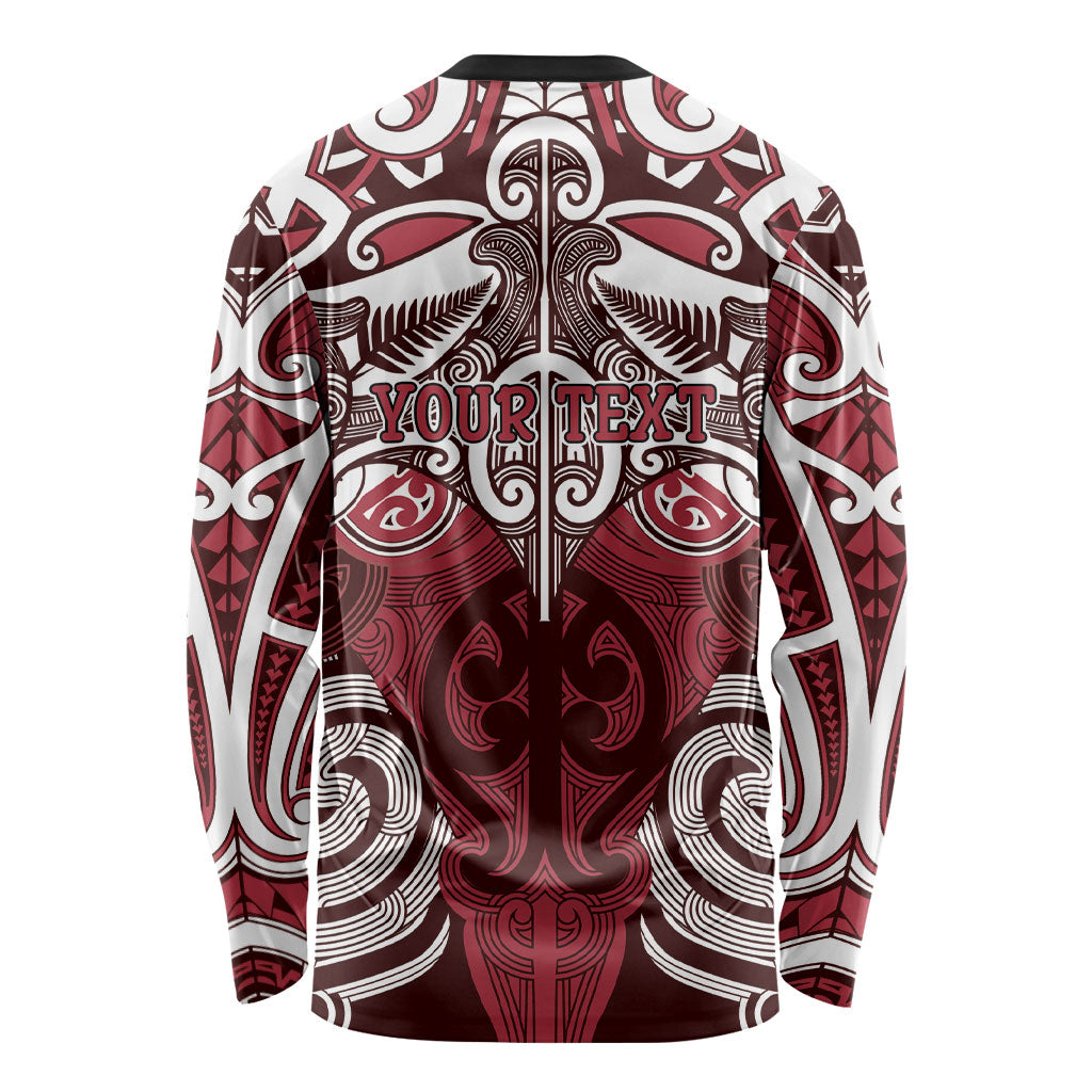 Personalised Maori Te Arawa Long Sleeve Shirt Silver Fern Kowhaiwhai Art LT01 - Polynesian Pride