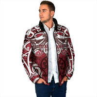 Personalised Maori Te Arawa Padded Jacket Silver Fern Kowhaiwhai Art LT01 - Polynesian Pride