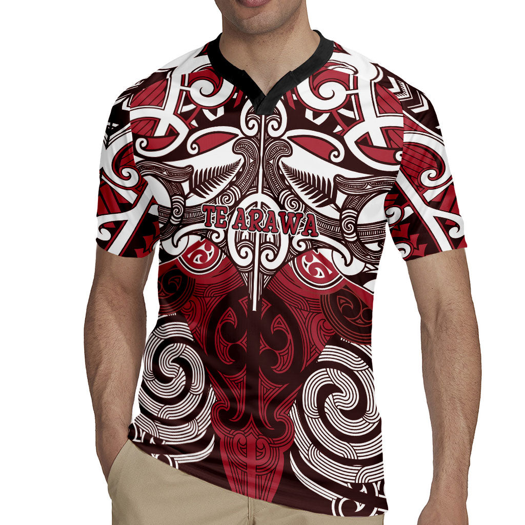 Personalised Maori Te Arawa Rugby Jersey Silver Fern Kowhaiwhai Art LT01 - Polynesian Pride