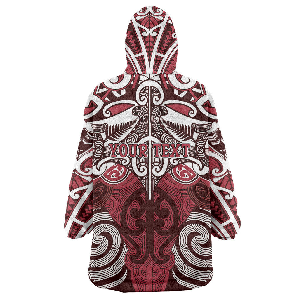 Personalised Maori Te Arawa Wearable Blanket Hoodie Silver Fern Kowhaiwhai Art LT01 - Polynesian Pride