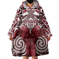 Personalised Maori Te Arawa Wearable Blanket Hoodie Silver Fern Kowhaiwhai Art LT01 - Polynesian Pride