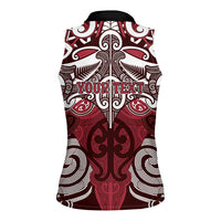 Personalised Maori Te Arawa Women Sleeveless Polo Shirt Silver Fern Kowhaiwhai Art LT01 - Polynesian Pride