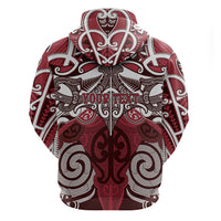 Personalised Maori Te Arawa Zip Hoodie Silver Fern Kowhaiwhai Art LT01 - Polynesian Pride
