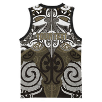 Personalised Maori Waikato Tainui Basketball Jersey Silver Fern Kowhaiwhai Art LT01 - Polynesian Pride