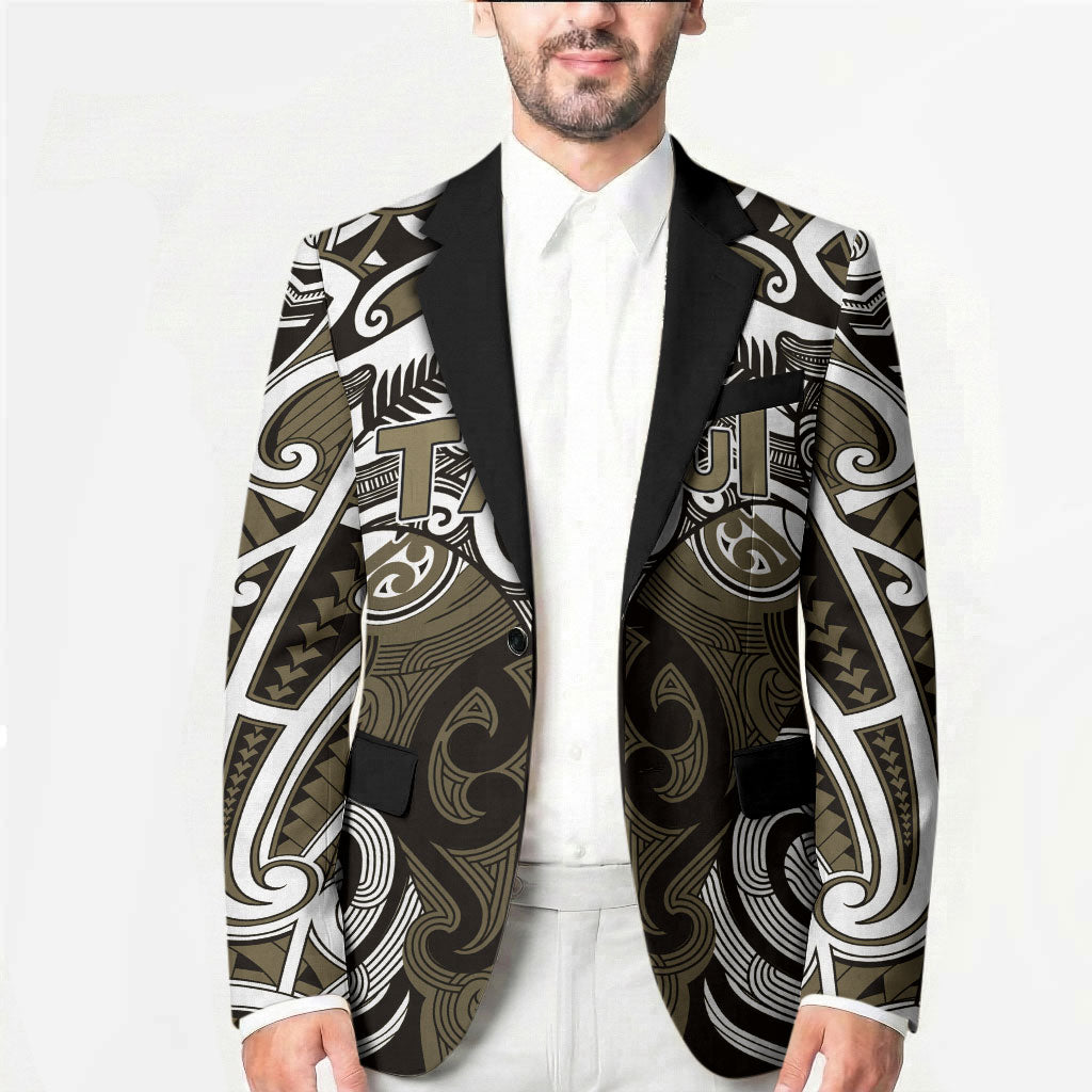 Personalised Maori Waikato Tainui Blazer Silver Fern Kowhaiwhai Art LT01 - Polynesian Pride