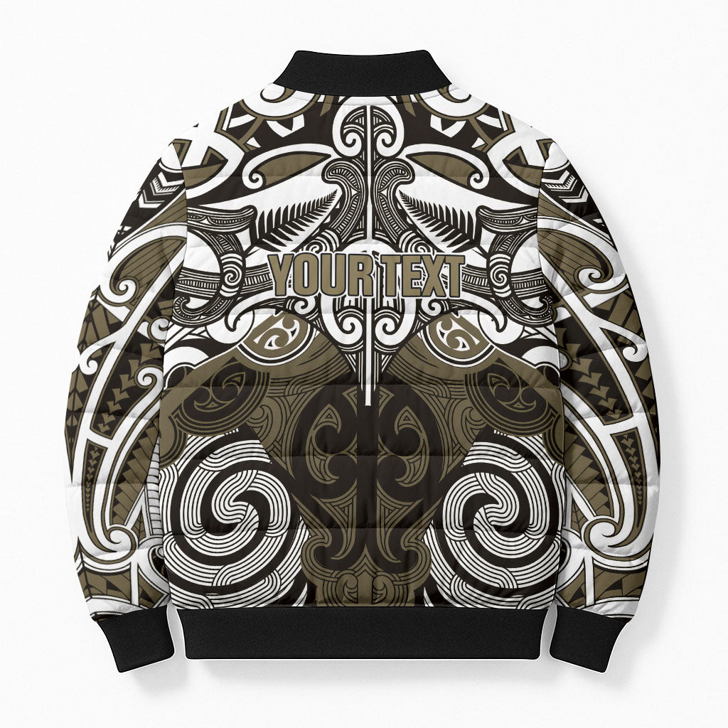 Personalised Maori Waikato Tainui Bomber Puffer Jacket Silver Fern Kowhaiwhai Art LT01 - Polynesian Pride
