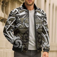 Personalised Maori Waikato Tainui Bomber Puffer Jacket Silver Fern Kowhaiwhai Art LT01 - Polynesian Pride