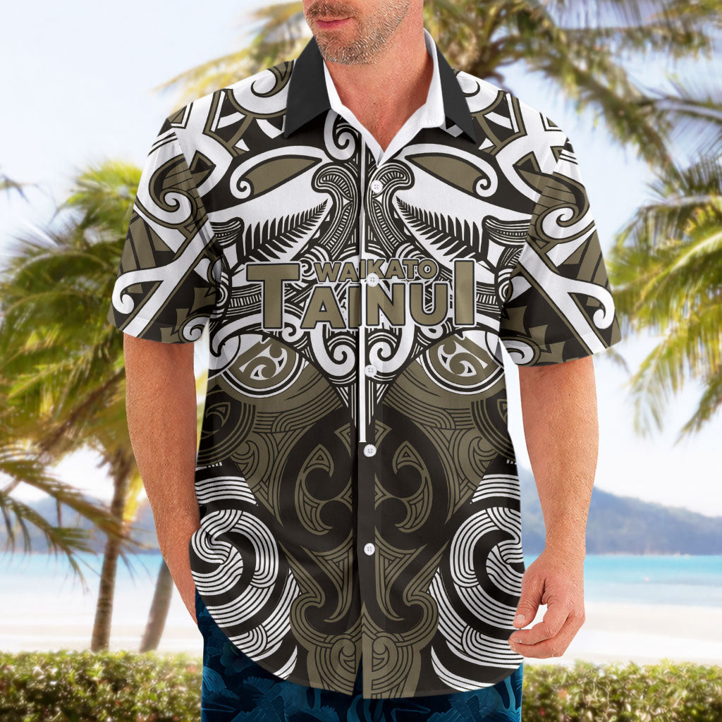 Personalised Maori Waikato Tainui Hawaiian Shirt Silver Fern Kowhaiwhai Art LT01 - Polynesian Pride
