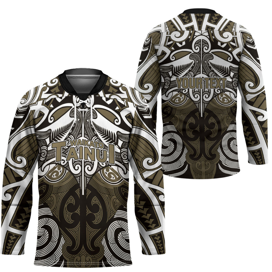 Personalised Maori Waikato Tainui Hockey Jersey Silver Fern Kowhaiwhai Art LT01 - Polynesian Pride