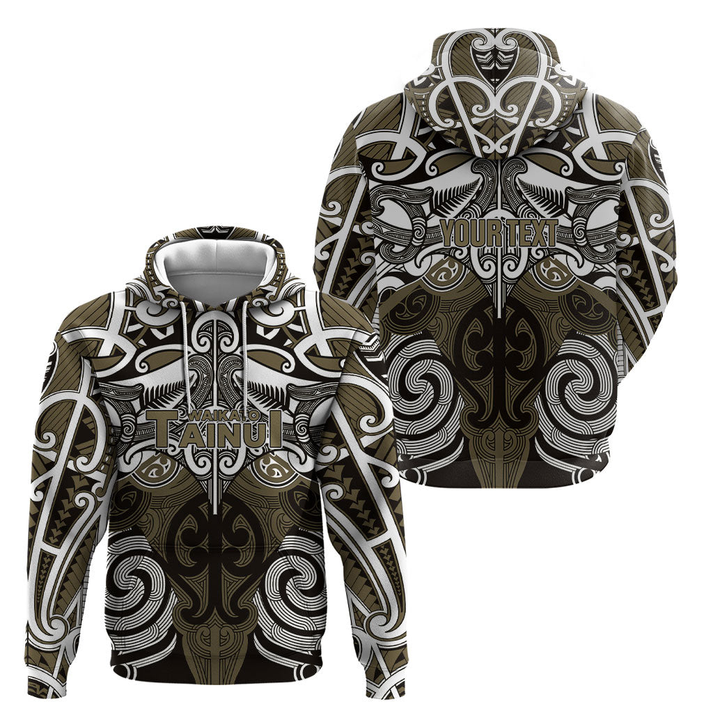 Personalised Maori Waikato Tainui Hoodie Silver Fern Kowhaiwhai Art LT01 - Polynesian Pride