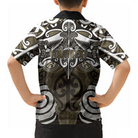 Personalised Maori Waikato Tainui Kid Hawaiian Shirt Silver Fern Kowhaiwhai Art LT01 - Polynesian Pride