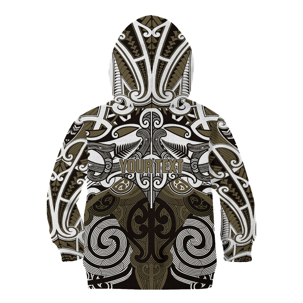 Personalised Maori Waikato Tainui Kid Hoodie Silver Fern Kowhaiwhai Art LT01 - Polynesian Pride