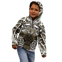 Personalised Maori Waikato Tainui Kid Hoodie Silver Fern Kowhaiwhai Art LT01 - Polynesian Pride