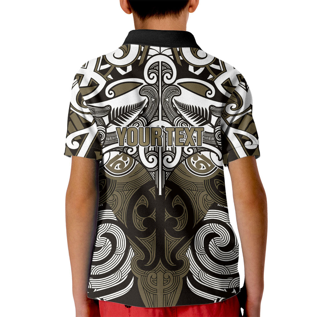 Personalised Maori Waikato Tainui Kid Polo Shirt Silver Fern Kowhaiwhai Art LT01 - Polynesian Pride