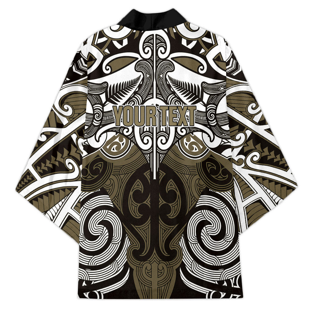 Personalised Maori Waikato Tainui Kimono Silver Fern Kowhaiwhai Art LT01 - Polynesian Pride