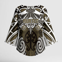 Personalised Maori Waikato Tainui Kimono Sleeve Blouse Silver Fern Kowhaiwhai Art LT01 - Polynesian Pride
