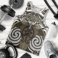 Personalised Maori Waikato Tainui Men Tank Top Silver Fern Kowhaiwhai Art LT01 - Polynesian Pride