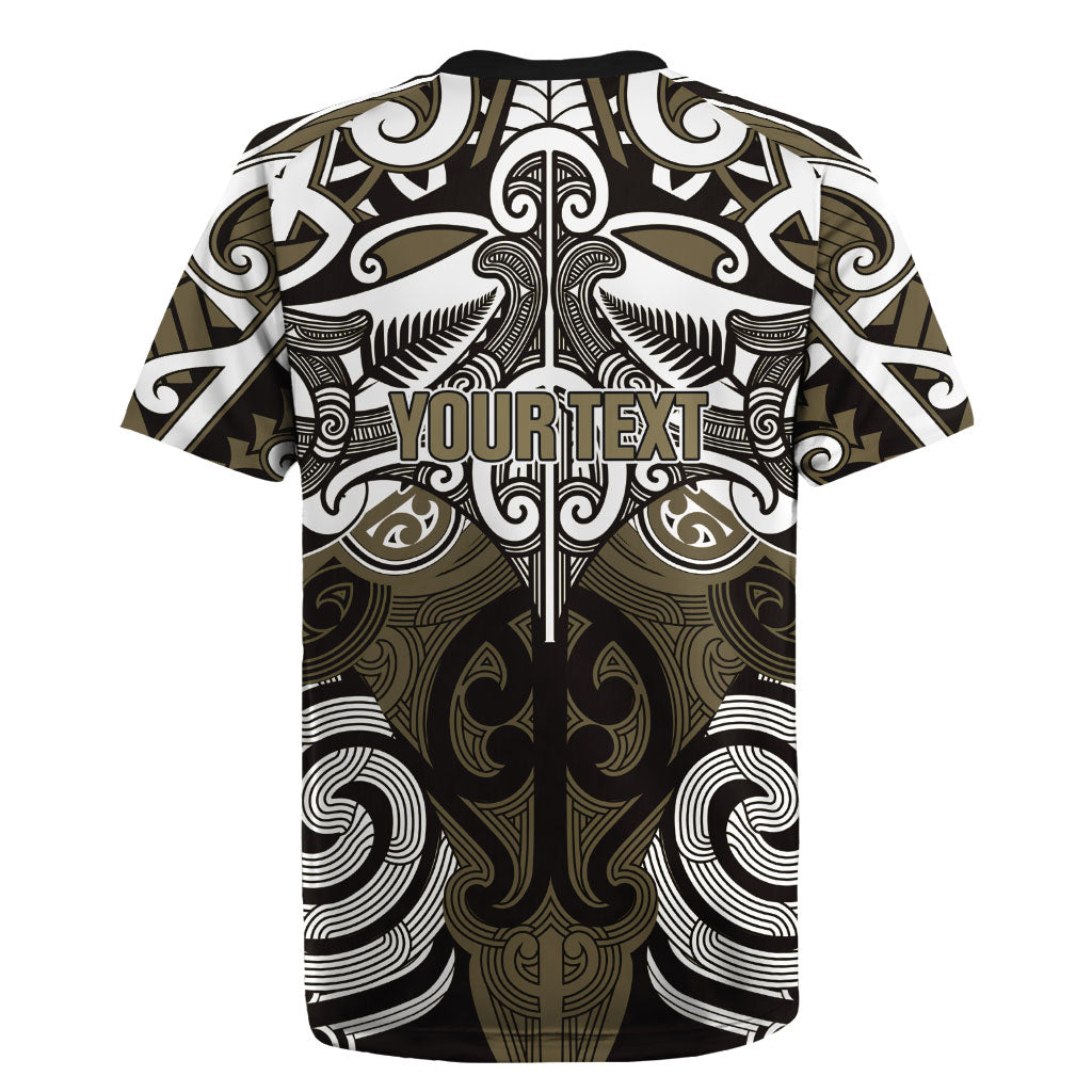 Personalised Maori Waikato Tainui Rugby Jersey Silver Fern Kowhaiwhai Art LT01 - Polynesian Pride