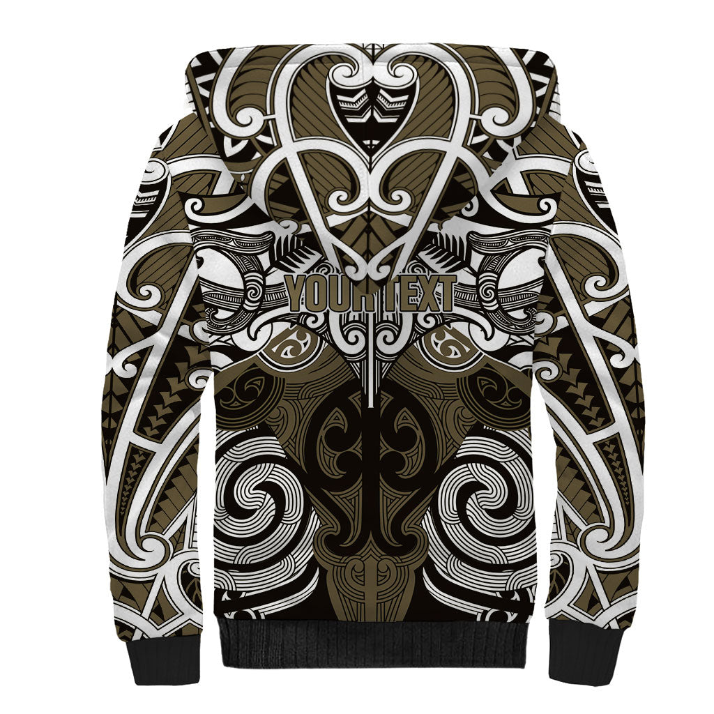 Personalised Maori Waikato Tainui Sherpa Hoodie Silver Fern Kowhaiwhai Art LT01 - Polynesian Pride