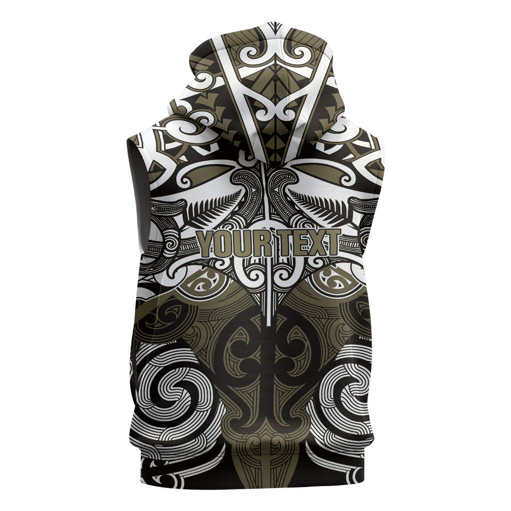 Personalised Maori Waikato Tainui Sleeveless Hoodie Silver Fern Kowhaiwhai Art LT01 - Polynesian Pride