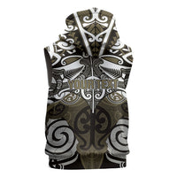 Personalised Maori Waikato Tainui Sleeveless Hoodie Silver Fern Kowhaiwhai Art LT01 - Polynesian Pride