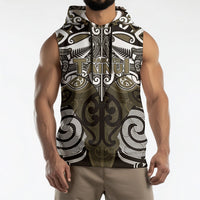 Personalised Maori Waikato Tainui Sleeveless Hoodie Silver Fern Kowhaiwhai Art LT01 - Polynesian Pride