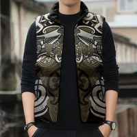 Personalised Maori Waikato Tainui Sleeveless Puffer Jacket Silver Fern Kowhaiwhai Art LT01 - Polynesian Pride