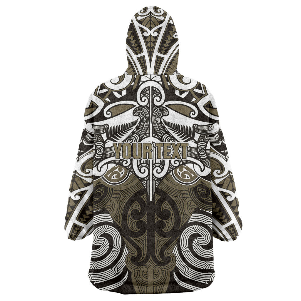 Personalised Maori Waikato Tainui Wearable Blanket Hoodie Silver Fern Kowhaiwhai Art LT01 - Polynesian Pride